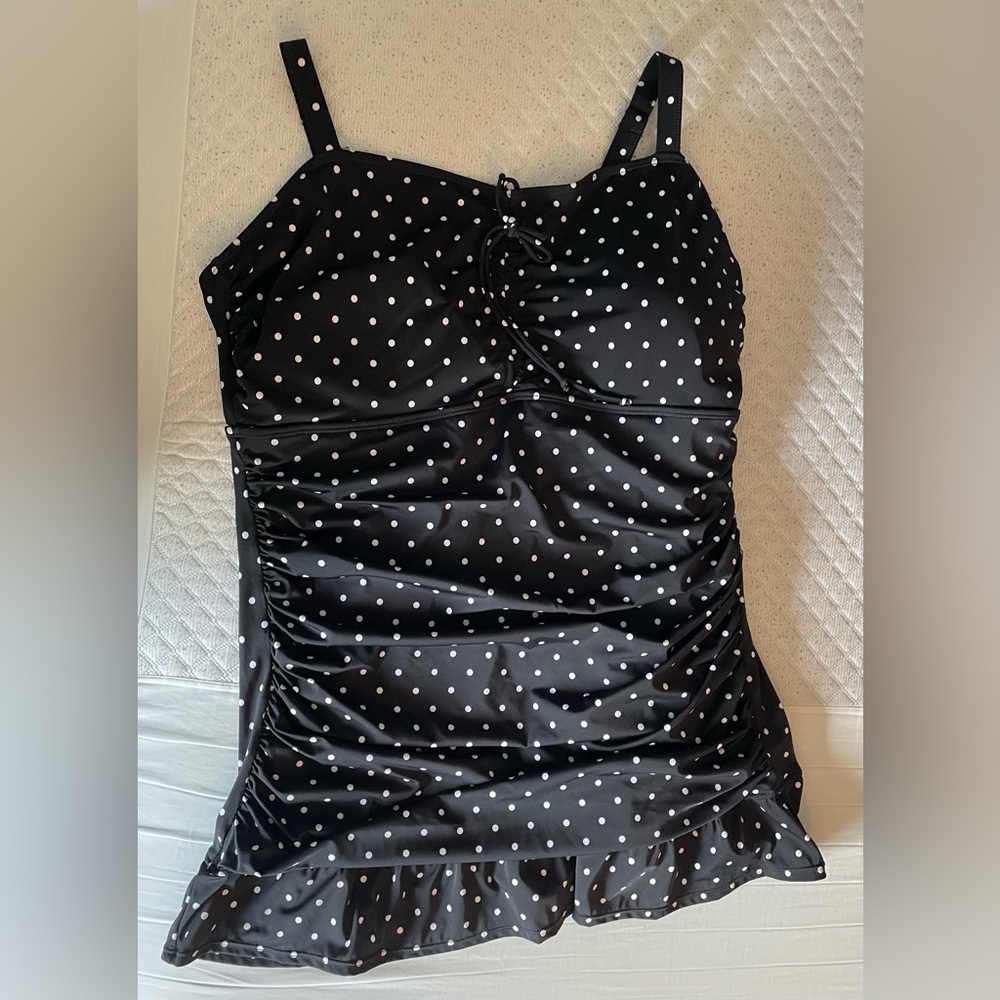 Swim Dress - Black Polka Dot